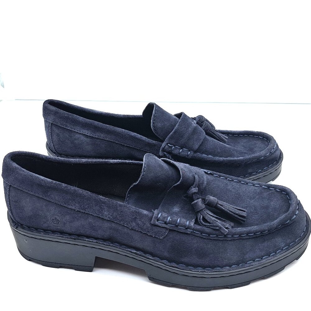 Born Women's Capri Tassel Platform Loafer Navy Suede - Size 10